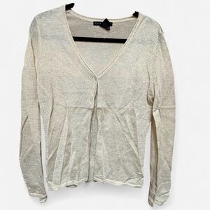 Vintage Perry Ellis Silk Blend Champagne Women’s Cardigan